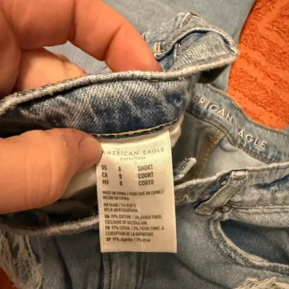 American Eagle Outfitters Light Blue Distressed Flare Jeans - Picture 4 of 5